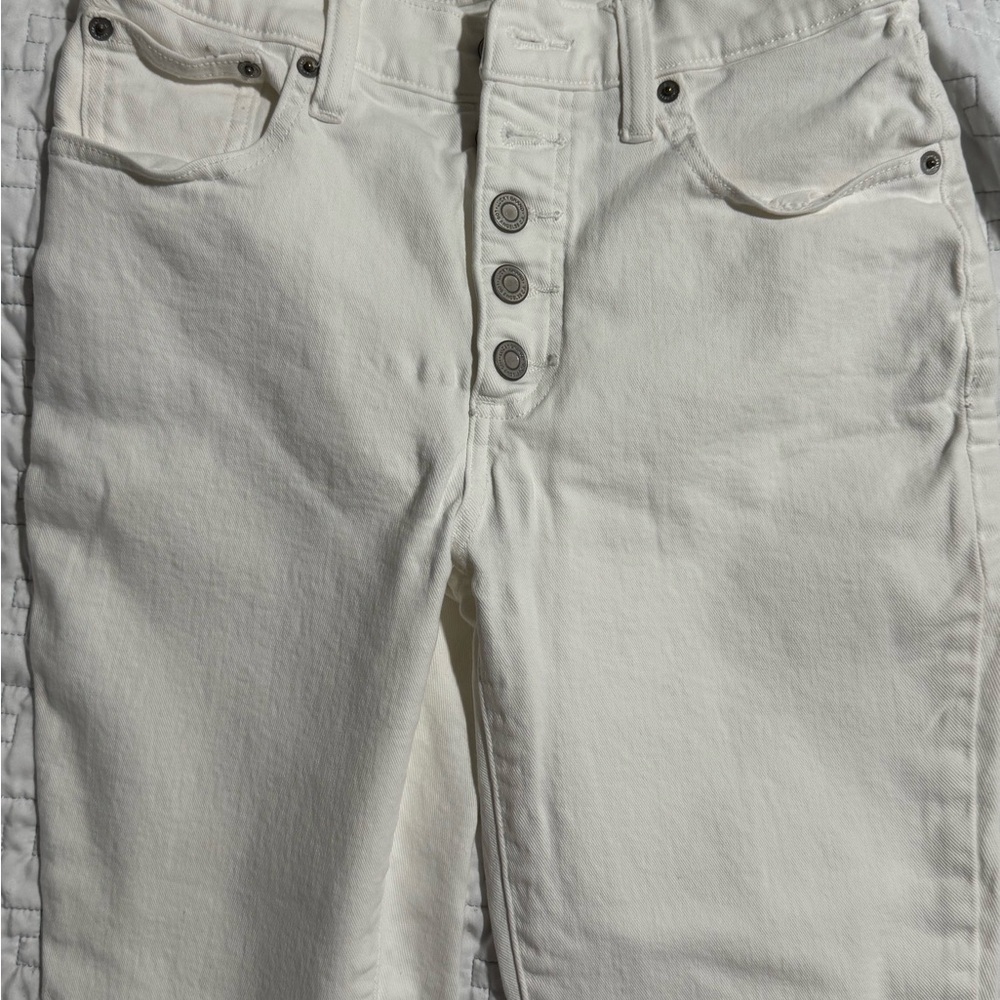 Lucky Brand White Button-Fly Jeans